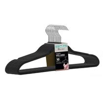 Cabide De Veludo Preto - Kit Com 10 Unidades