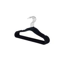 Cabide de Veludo Preto Slim Cava Lingerie Roupa Pequena 5un