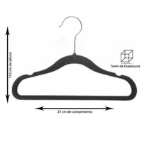Cabide de veludo slim infantil - kit com 50 unidades