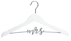 Cabide de vestido de noiva Pearhead Mrs. Elegant Wooden Bride Cabide de vestido de noiva Pearhead Mrs. Elegant Wooden Bride