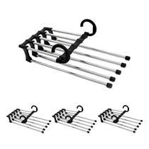 Cabide Dobravel Multiuso 5 Em 1 Organizador Calças Kit Com 4 Unidades Cabide Dobravel Multiuso 5 Em 1 Organizador Calças Kit Com 4 Unidades