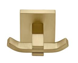 Cabide Duplo Para Banheiro - Quadrado Em Latão Dourado Fosco HB-A0120DF