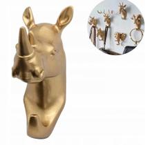 Cabide e toalheiro de parede Hook Key Golden Rhino