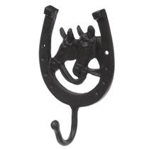 Cabide Ferradura Cabeças de Cavalos Preto Bronc-Steel 38009