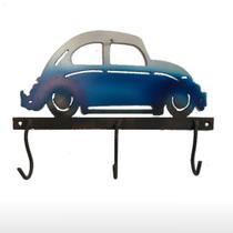 Cabide Fusca Ferro 3 Ganchos Artesanal Decoração Rústico