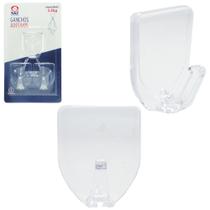 Cabide gancho de acrilico autoadesivo com 3 pecas 4,5x4cm