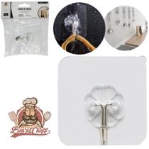 Cabide / gancho de metal quadrado autoadesivo transparente 6cm - Bons Cheff Cabide / gancho de metal quadrado autoadesivo transparente 6cm - Bons Cheff