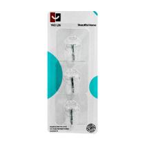 Cabide gancho de metal quadrado autoadesivo transparente com 3 pecas 6cm Cabide gancho de metal quadrado autoadesivo transparente com 3 pecas 6cm