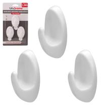 Cabide gancho de plastico oval pequeno autoadesivo com 3 pecas 5x3x2,2cm Cabide gancho de plastico oval pequeno autoadesivo com 3 pecas 5x3x2,2cm