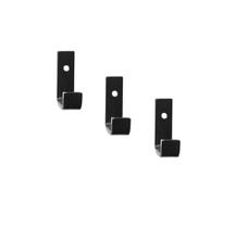 Cabide Gancho Estilo Industrial Preto 3pç