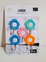 Cabide gancho flor colorida autoadesivo 5 peças Cabide gancho flor colorida autoadesivo 5 peças
