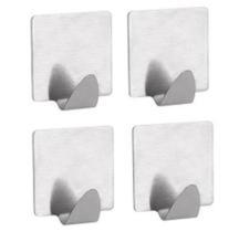 Cabide / gancho multiuso de metal cromado quadrado kit com 2 pecas na cartela - Top rio