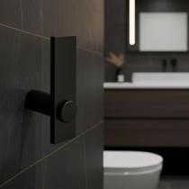 Cabide Gancho Para Banheiro Preto Fosco Patmos Grego Metal