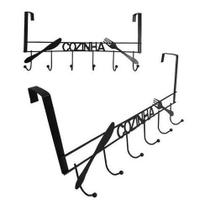 Cabide Gancho Para Porta Aramado Cozinha Black Com 6 Ganchos Cabide Gancho Para Porta Aramado Cozinha Black Com 6 Ganchos