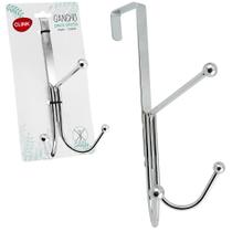 Cabide / gancho para porta aramado cromado com 3 ganchos