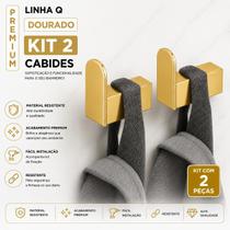 Cabide Gancho Para Toalha Kit 2 Peças Dourado Cabide Gancho Para Toalha Kit 2 Peças Dourado