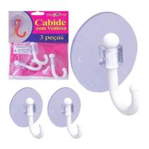 Cabide Gancho Parede Com Ventosa 3 Peças - FMSP