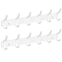 Cabide GWAAZXGZ branco montado na parede, 38 cm, design em arco, 6 ganchos