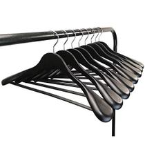 Cabide Hanger 8-Pack, MEQUTION Cabides de madeira Cabides de Madeira Extra Wide Shoulder Cabides de Madeira para Casaco Pesado, Suéter, Saia, Terno, Calças, Acabamento Retrô (Preto)