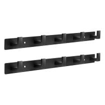Cabide HOMEBROS para montagem em parede de metal com 5 ganchos, preto, 2 peças Cabide HOMEBROS para montagem em parede de metal com 5 ganchos, preto, 2 peças