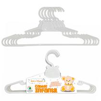 Cabide Infantil Branco Ursinho Bebê e Mamãe Ultrafino 5 Peças Organizador De Roupinhas Cabide Infantil Branco Ursinho Bebê e Mamãe Ultrafino 5 Peças Organizador De Roupinhas