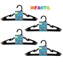 Cabide infantil colorido 50un - preto