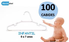 Cabide Infantil de Acrílico Transparente Kit com 100 unidades