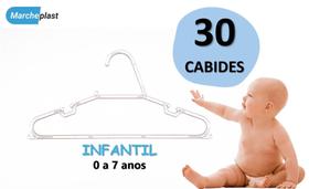 Cabide Infantil de Acrílico Transparente Kit com 30 unidades