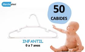 Cabide Infantil de Acrílico Transparente Kit com 50 unidades