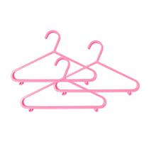 Cabide Infantil Kit 3 Unidades Polipropileno Rosa Clingo