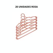 Cabide Infantil Plástico Azul e Rosa Kit 20 Unidades Roupas Bebê