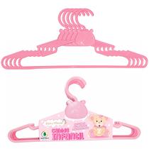 Cabide Infantil Rosa Ursinho Bebê e Mamãe Ultrafino 5 Peças Organizador De Roupinhas Cabide Infantil Rosa Ursinho Bebê e Mamãe Ultrafino 5 Peças Organizador De Roupinhas