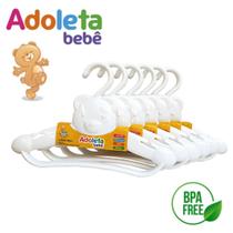 Cabide Infantil Urso Kit C/24 Un Adoleta Bebê Ursinho Roupa Cor: Branco