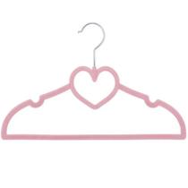 Cabide Infantil Veludo Coração Rosa 5und Clingo
