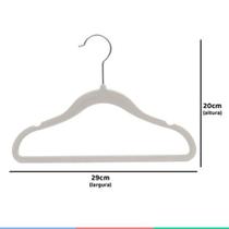 Cabide Infantil Veludo para Roupa Cinza 5 Unidades