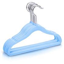 Cabide Infantil Veludo Slim Antideslizante Kit C/50 Pçs Azul Cabide Infantil Veludo Slim Antideslizante Kit C/50 Pçs Azul