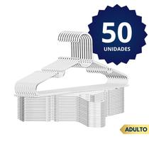 Cabide Kits Cabide Adulto Acrílico Transparente Kit 50 a 10 Cabides Reforçado Organizar Roupas