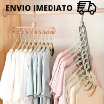Cabide Magico 9 Furos Multi-dobrável Organizador Economia de Espaço