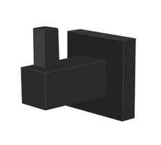 Cabide Metal Black Fosco Porta Toalhas Banheiro Gancho Suporte - Linha BL Premium - Fine Metais