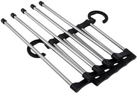 Cabide Multifuncional Dobrável C/ 5 Ganchos 31cm Em Aço Inox