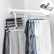 Cabide Multifuncional Organizador Inox Retrátil 5 Divisórias Cabide Multifuncional Organizador Inox Retrátil 5 Divisórias