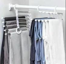 Cabide Multifuncional para Calças de Inox com 5 Divisórias Cabide Mágico