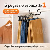Cabide Multiuso 5 Divisórias Retrátil - Inox