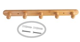 Cabide Multiuso Bambu Porta/parede 5 Ganchos Com Parafuso - Clink Cabide Multiuso Bambu Porta/parede 5 Ganchos Com Parafuso - Clink