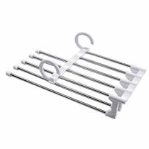 Cabide Organizador Multifuncional 5 Divisórias para Calças Saias Shorts Toalhas Guarda Roupa Compacto Resistente e Econômico