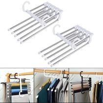 Cabide Organizador para Calças em Inox 6 Hastes Suporte Roupas Resistente e Anticorrosivo Cabide Organizador para Calças em Inox 6 Hastes Suporte Roupas Resistente e Anticorrosivo