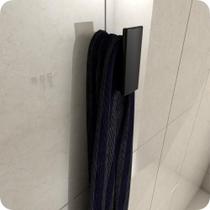 Cabide Para Banheiro De Parede Preto Fosco Dupla Fixação