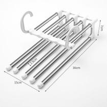 Cabide Para Calça Magico Jeans Dobrável Multif 5 Divisórias Inox Retrátil Organizador Cabide - Nibus Cabide Para Calça Magico Jeans Dobrável Multif 5 Divisórias Inox Retrátil Organizador Cabide - Nibus