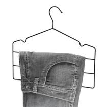 Cabide Para Calça Vestido Short Triplo Organizador Reforçado Metal Aço Preto Cabideiro Calceiro Cabide Para Calça Vestido Short Triplo Organizador Reforçado Metal Aço Preto Cabideiro Calceiro