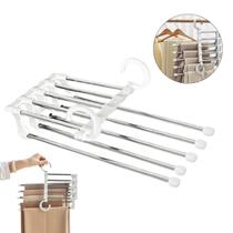 Cabide Para Calças 5 Em 1 Retrátil Cabide Roupas Organizador Multifuncional Aço Inox